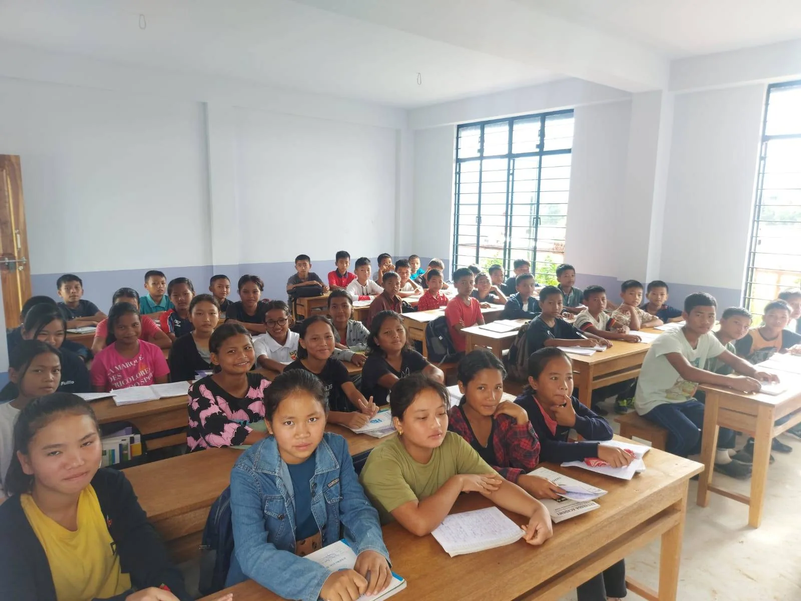 Students in new classroom, September 2023