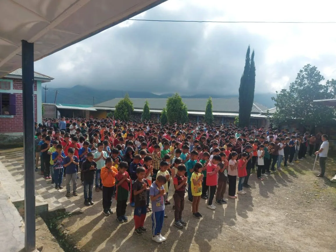 First day of school after four months shutdown due to ongoing violence in Manipur